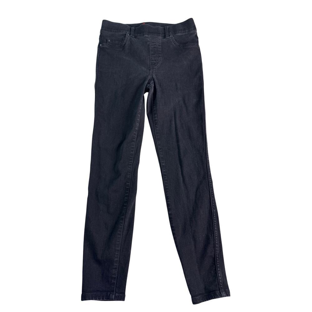 SPANX EveryWear Ankle Skinny Jeans Medium Black High Rise Pull On Shaping 20278R
